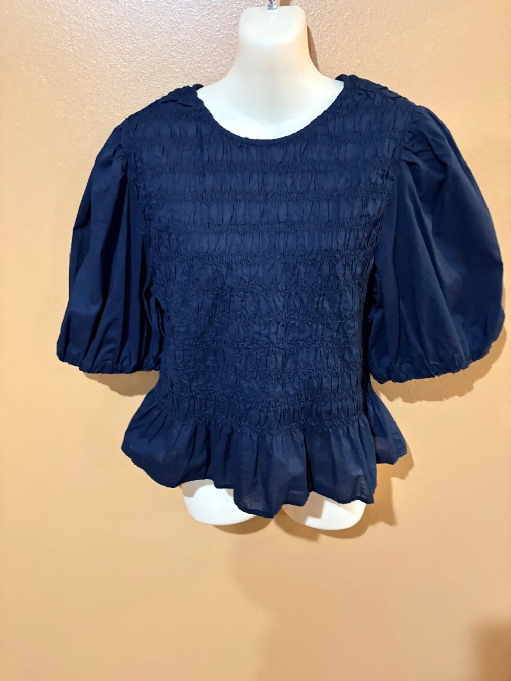 NWT Old Navy Black Pintucked Blouse Top Women's L